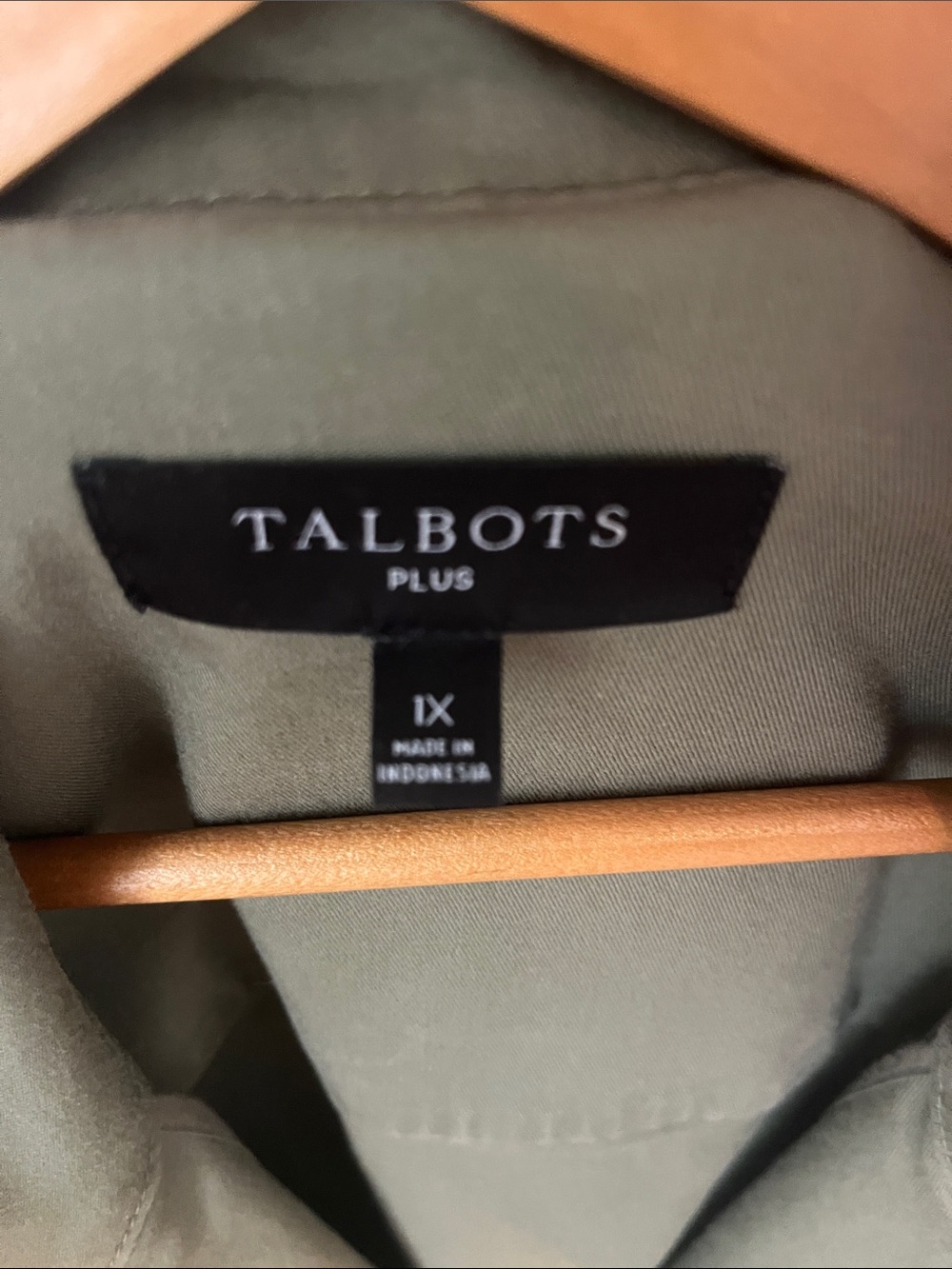Talbots Plus Olive Green Utility Jacket with Gold Hardware 1X - Picture 2 of 5